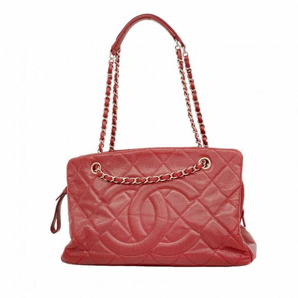 CHANEL Red Caviar Leather Shoulder Bag - Picture 1 of 15